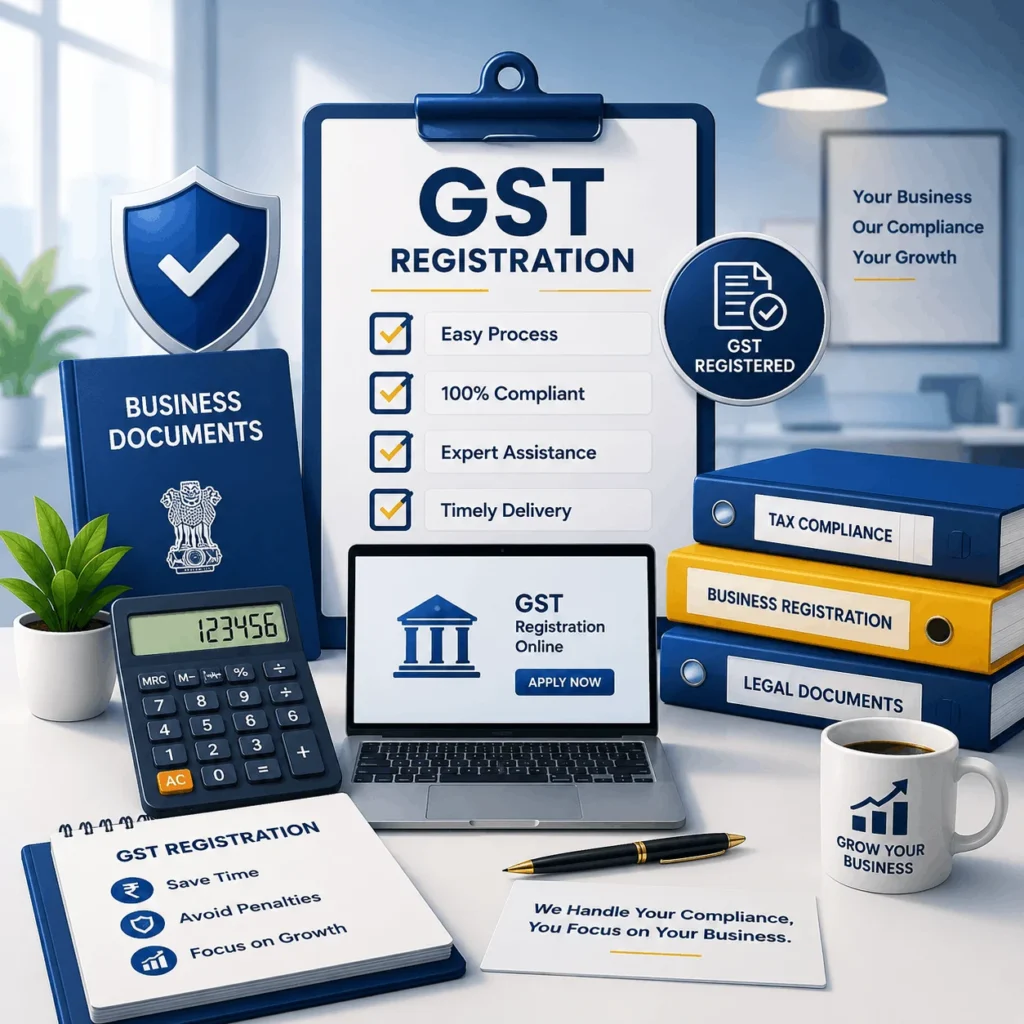 GST Registration services in India with business documents and Chartered Accountant support for new businesses and companies.